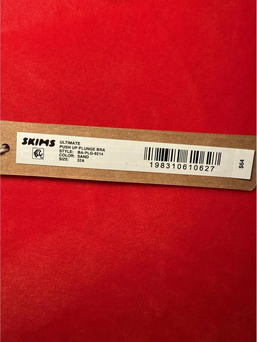 Skims Ultimate Push Up Plunge Bra Color Sand Size 32A - Picture 3 of 3